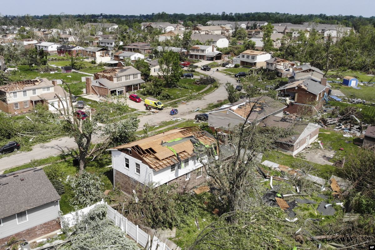  زوابع تضرب أوهايو الأمريكية وتخلف دمارا كبيرا 