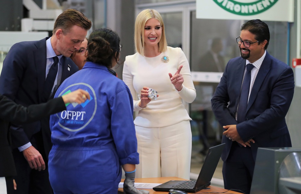 إیفانكا ترامب تزور مَعهد مهن الطیران ولوجستیك المطارات بالدار البيضاء