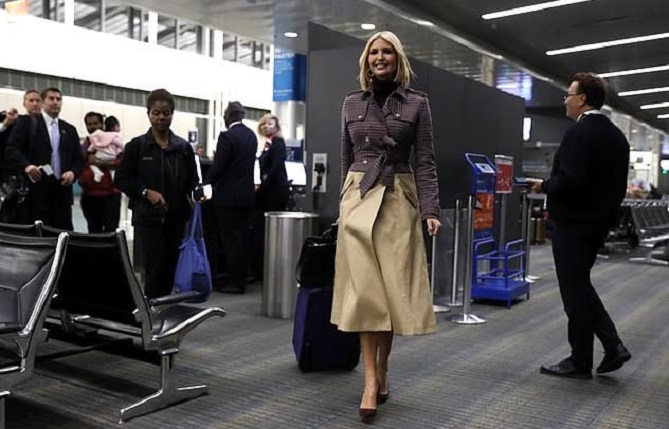  صور.. إيفانكا ترامب بالمطار في طريقها إلى المغرب 