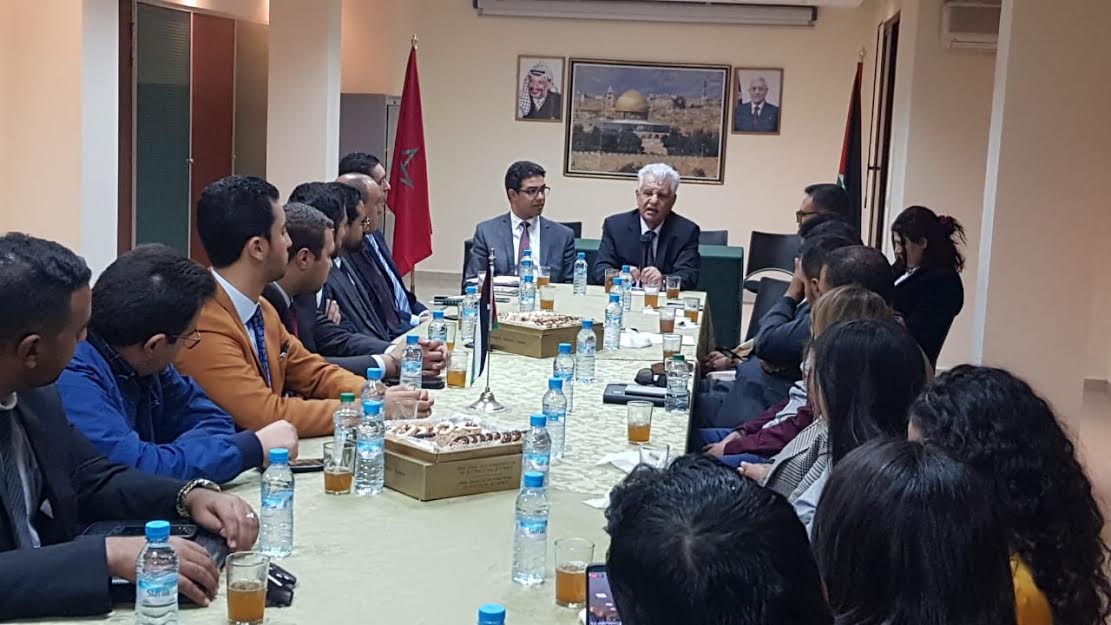 سفير فلسطين يستقبل حكومة الشباب الموازية المغربية