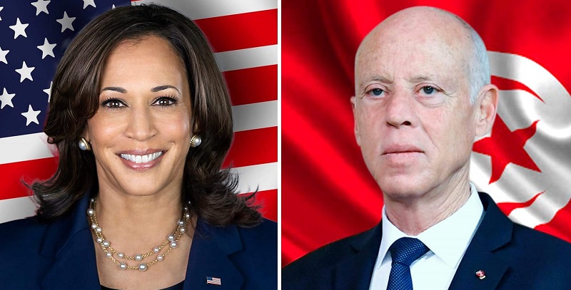 كامالا هاريس تجري محادثة هاتفية مع الرئيس التونسي قيس سعيد