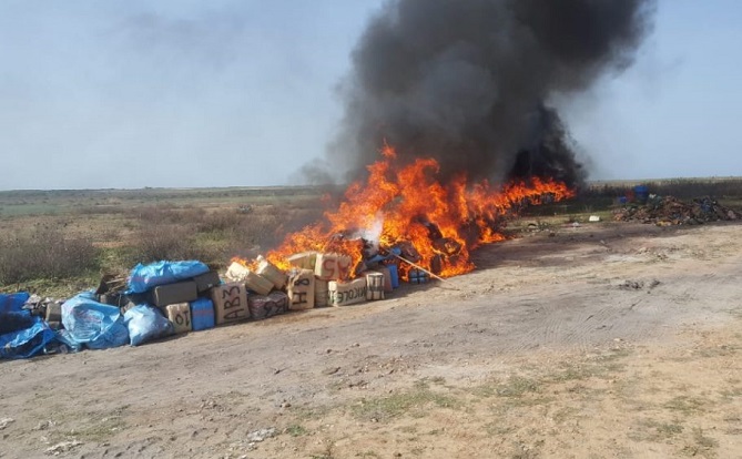 إتلاف أزيد من 16 طن من مخدر الشيرا بطانطان