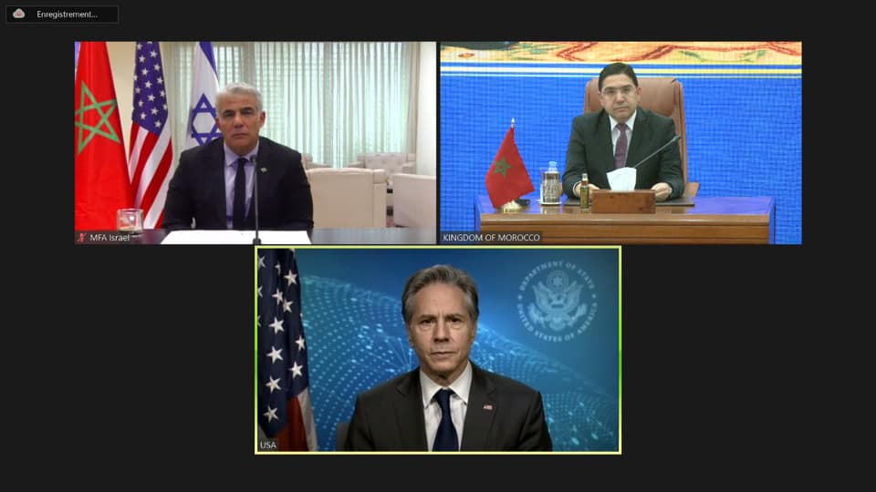  بلينكن: استئناف العلاقات بين المغرب وإسرائيل كان خطوة نحو سلام المنطقة ونتطلع لفتح السفارتين في المستقبل القريب 