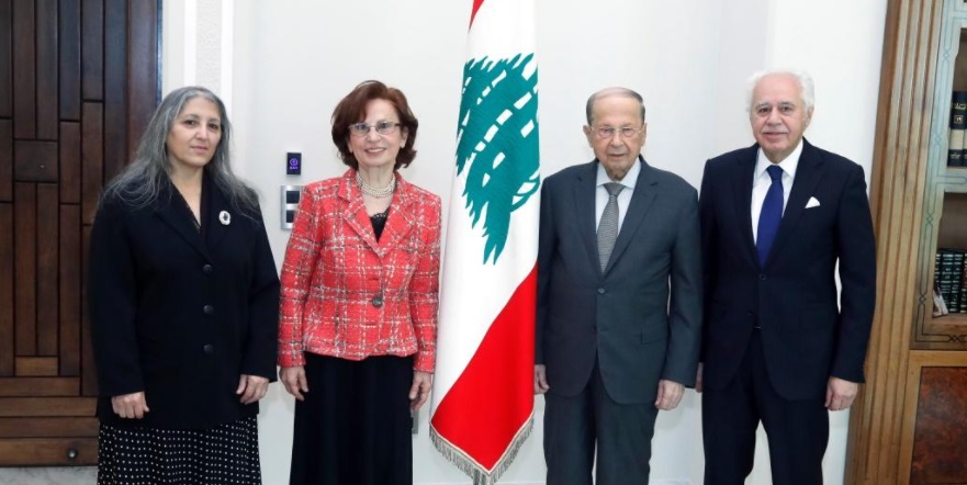 الرئيس اللبناني ميشال عون يستقبل وفد "جامعة اللّاعنف"