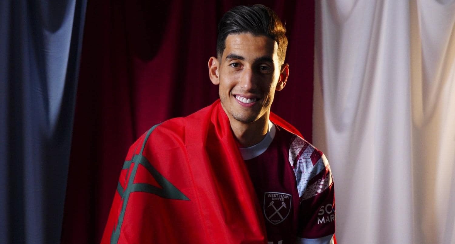 بالعلم المغربي.. ويست هام الإنجليزي يعلن عن التعاقد مع المدافع الدولي نايف أكرد