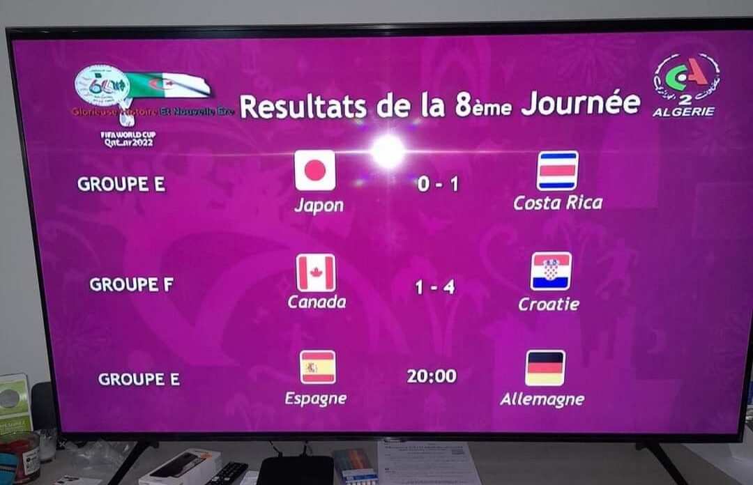  التلفزيون الجزائري يتحول إلى مادة للسخرية في الإعلام الدولي بسبب تجاهله فوز المغرب على بلجيكا في المونديال 