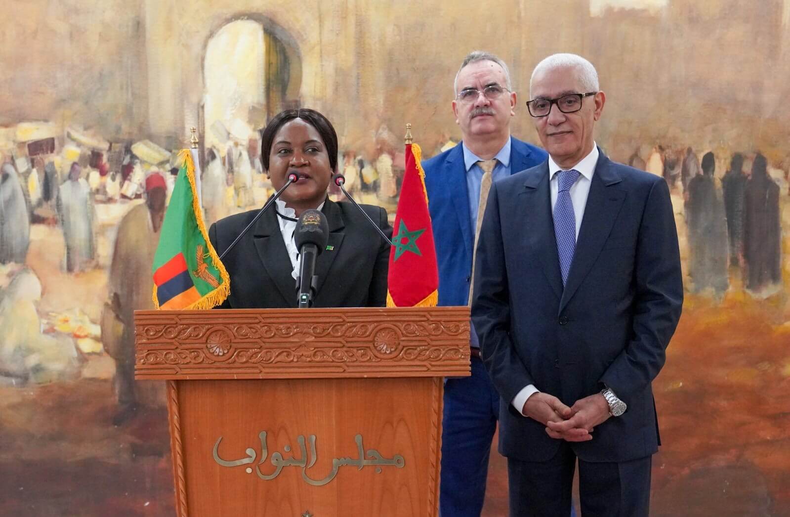  التنسيق البرلماني محور مباحثات بين رئيس البرلمان المغربي والنائبة الأولى لرئيسة الجمعية الوطنية بزامبيا 