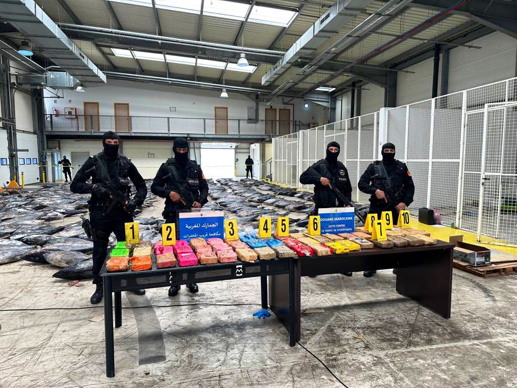 في عملية مشتركة بين المغرب وإسبانيا.. ضبط طن ونصف من الكوكايين بميناء طنجة المتوسط كانت متوجهة من أمريكا الجنوبية إلى تركيا