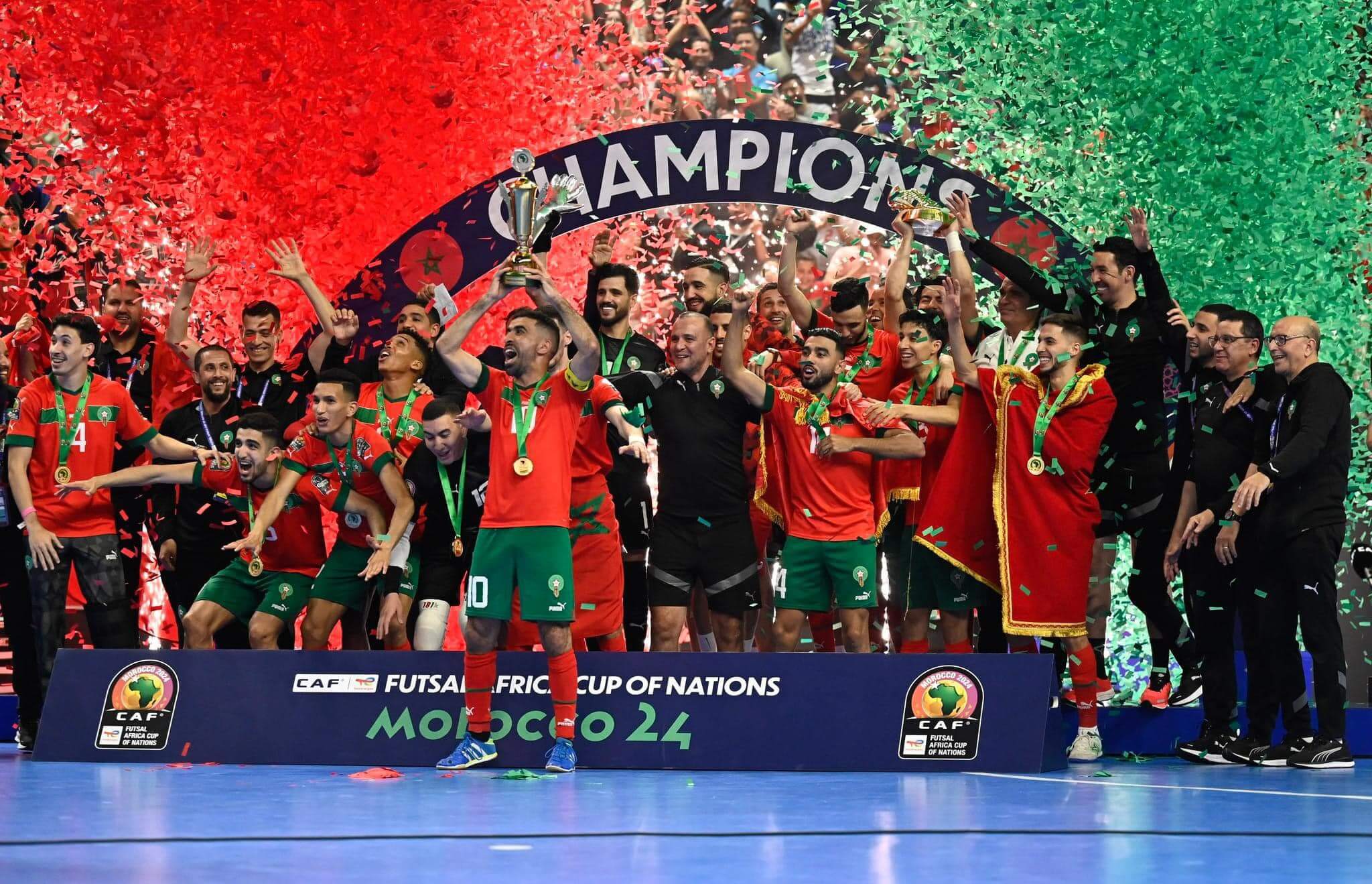  تتويج المنتخب المغربي بكأس أمم إفريقيا لكرة القدم داخل القاعة لثالث مرة في تاريخه 