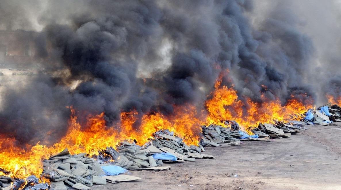 حرق أزيد من 10 أطنان من مخدر الشيرا بالصويرة