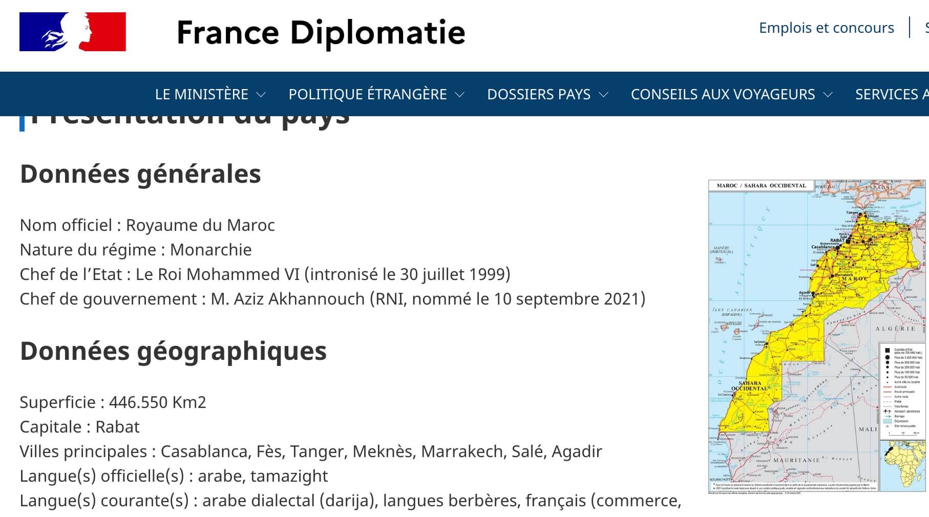 الخارجية الفرنسية تعتمد خريطة المغرب تشمل الصحراء