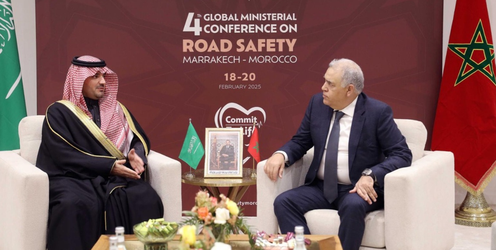 لفتيت يناقش سبل التعاون المشترك مع نظيره السعودي على هامش مؤتمر مراكش للسلامة الطرقية