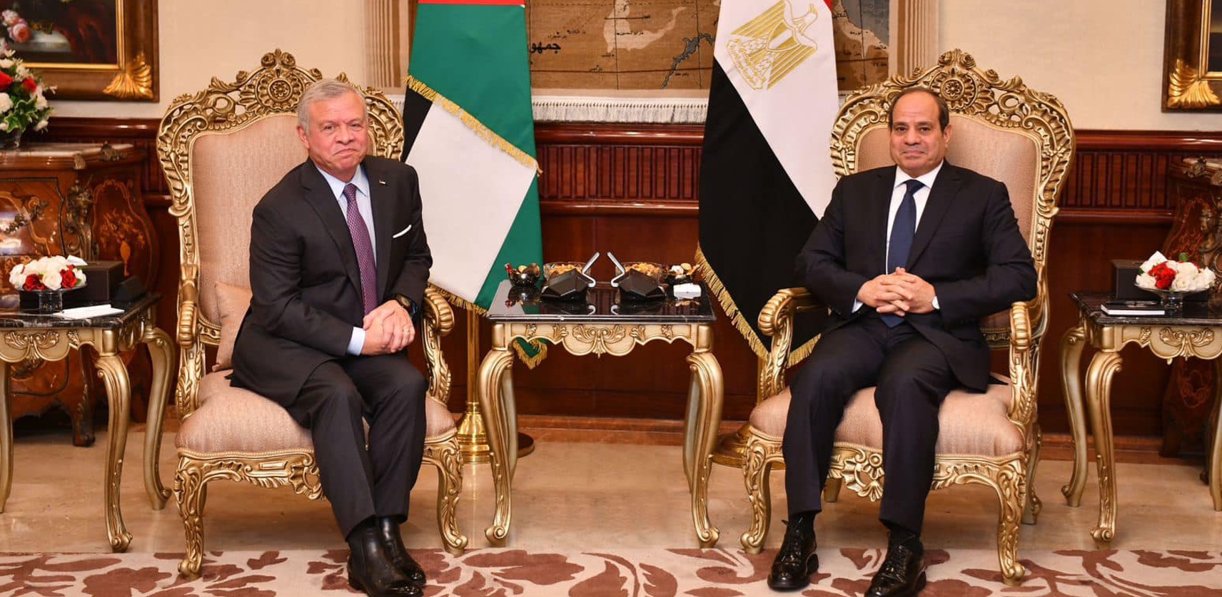 الرئيس المصري والعاهل الأردني يبحثان تطورات القضية الفلسطينية