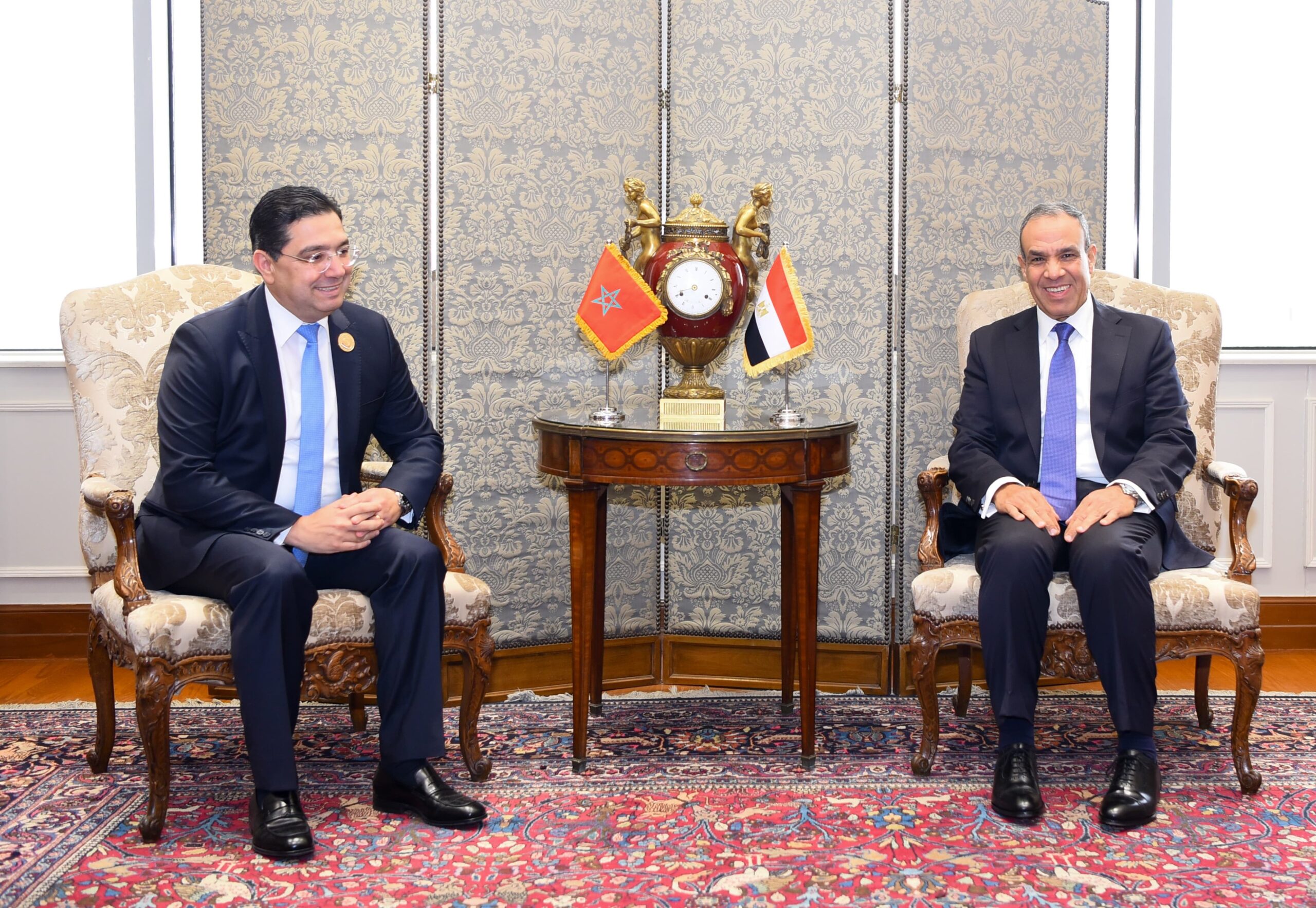 بوريطة يجري مباحثات مع نظيريه المصري والليبي بالقاهرة