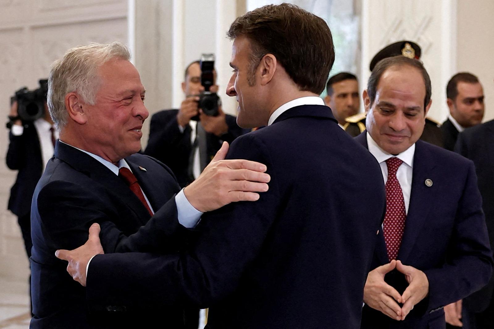 قمة مصرية أردنية فرنسية بالقاهرة لبحث تطورات الأوضاع في غزة