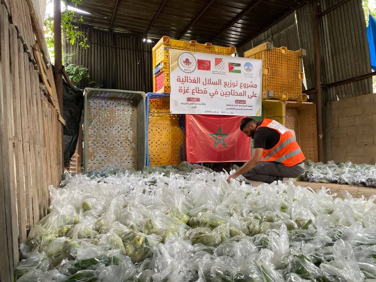  المغرب يوزع مواد غذائية عبر وكالة بيت مال القدس لفائدة الفلسطينيين الأكثر احتياجا في قطاع غزة 