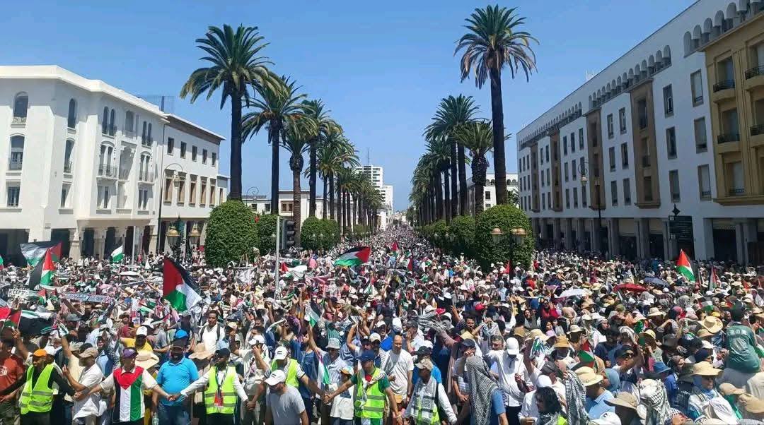  تنديدا بتجويع سكان قطاع غزة.. مئات الآلاف من المغاربة يخرجون لشوارع العاصمة الرباط احتجاجا على استمرار العدوان الإسرائيلي 