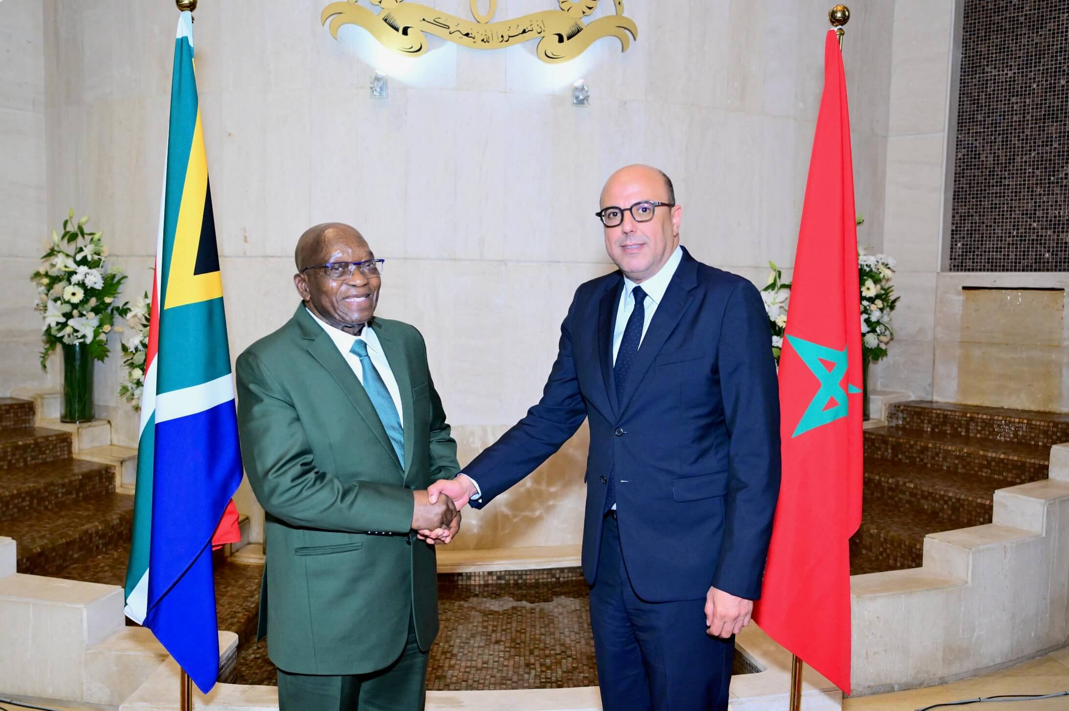 رئيس مجلس المستشارين يستقبل جاكوب زوما زعيم حزب "أومكونتو وي سيزوي" الجنوب إفريقي