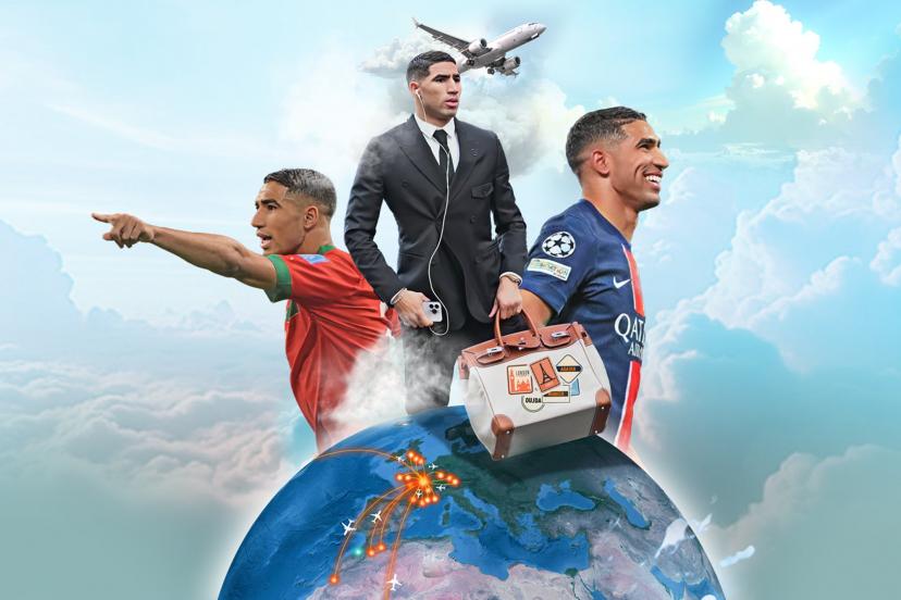 "ليكيب" الفرنسية: المسافة التي قطعها أشرف حكيمي هذا الموسم للعب كرة القدم تعادل الدوران حول الأرض مرتين!