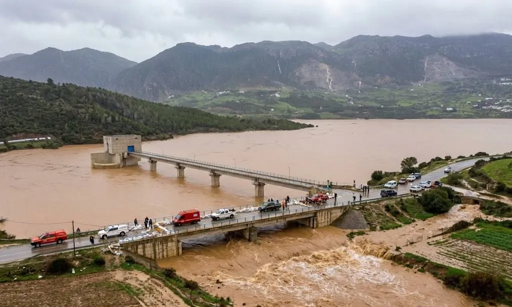  سُلطات مدينة "القصر الكبير" ترفع حالة التأهب بعد ارتفاع منسوب وادي اللوكوس اثر التساقطات المطرية الغزيرة 